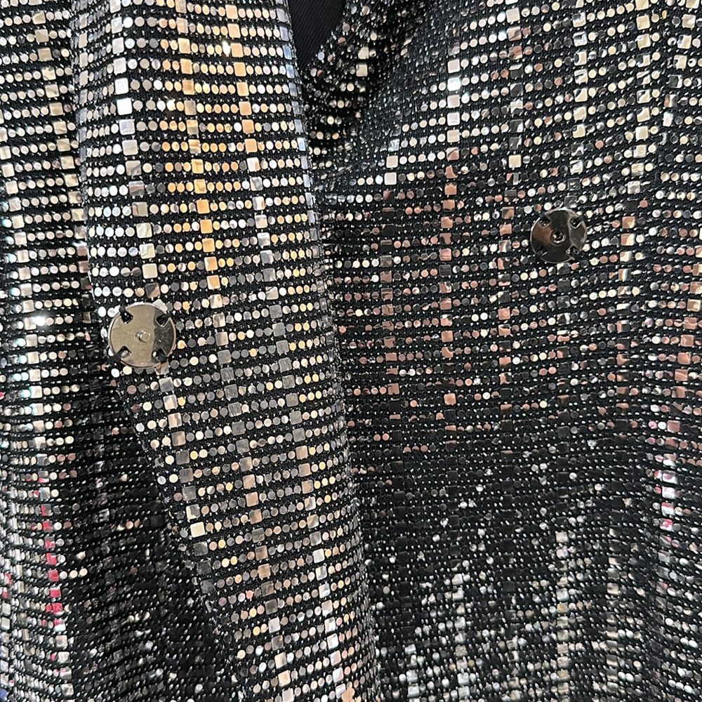 Zara metallic silver mirror sequin wrap blazer dress - Picture 4 of 4